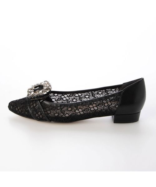 MODE ET JACOMO / モードエジャコモ フラットシューズ | ポインテッドトゥビジューレースパンプス | 詳細21
