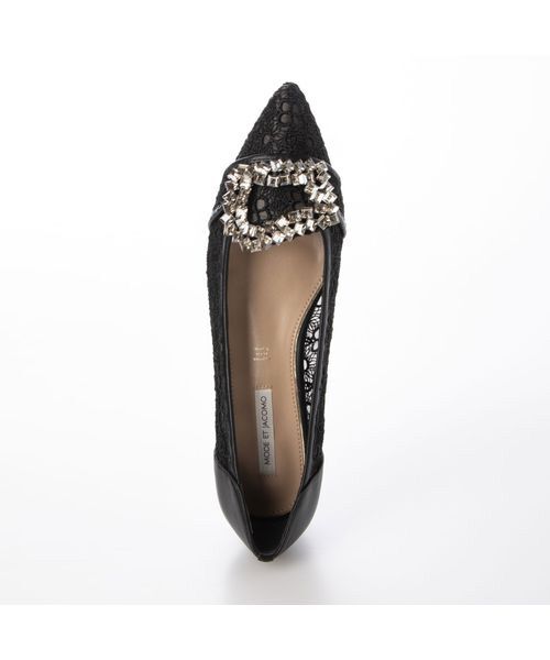 MODE ET JACOMO / モードエジャコモ フラットシューズ | ポインテッドトゥビジューレースパンプス | 詳細23