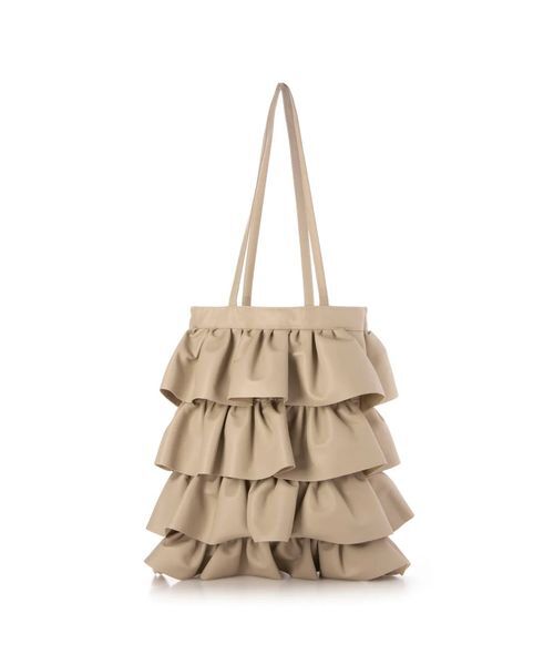 MODE ET JACOMO/モードエジャコモ 【Casselini】フリルトートバッグ ベージュ EX