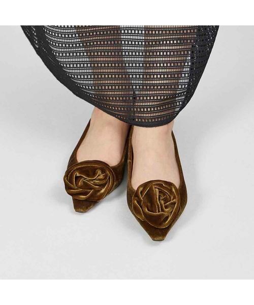 MODE ET JACOMO / モードエジャコモ フラットシューズ | フラワーモチーフフラットパンプス | 詳細13