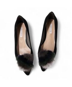 MODE ET JACOMO / モードエジャコモ フラットシューズ | ファー付ポインテッドトゥフラットパンプス
