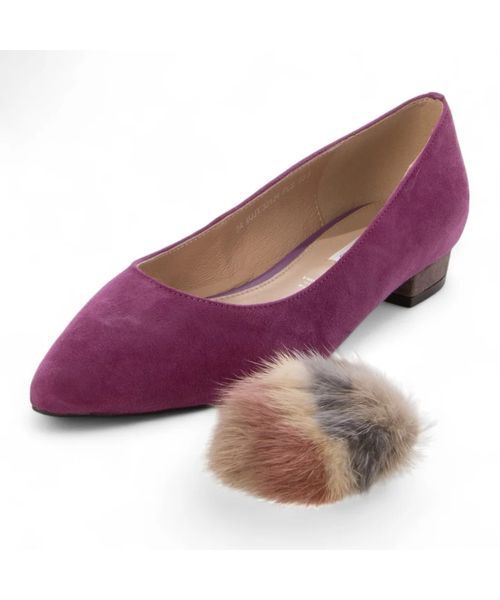 MODE ET JACOMO / モードエジャコモ フラットシューズ | ファー付ポインテッドトゥフラットパンプス | 詳細7