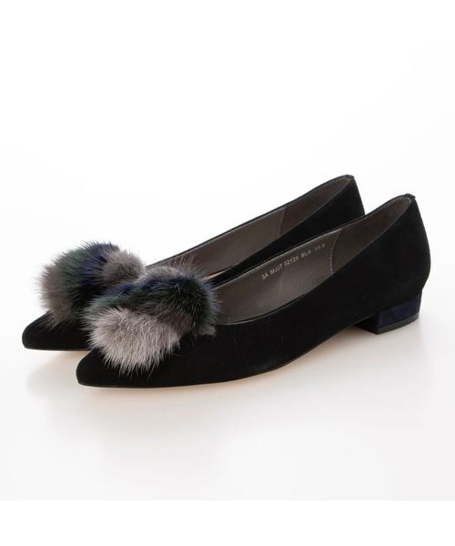 MODE ET JACOMO / モードエジャコモ フラットシューズ | ファー付ポインテッドトゥフラットパンプス | 詳細10