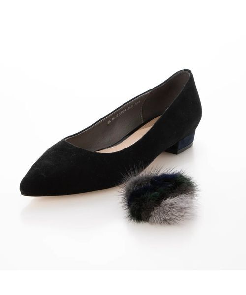 MODE ET JACOMO / モードエジャコモ フラットシューズ | ファー付ポインテッドトゥフラットパンプス | 詳細16