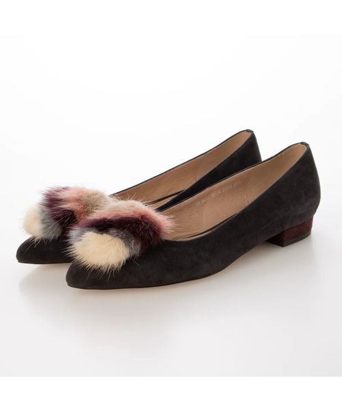 MODE ET JACOMO / モードエジャコモ フラットシューズ | ファー付ポインテッドトゥフラットパンプス | 詳細17