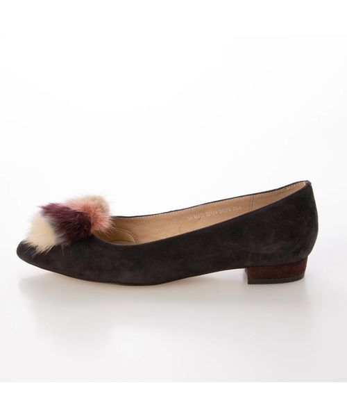 MODE ET JACOMO / モードエジャコモ フラットシューズ | ファー付ポインテッドトゥフラットパンプス | 詳細18