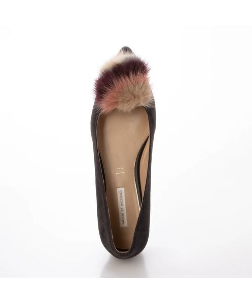 MODE ET JACOMO / モードエジャコモ フラットシューズ | ファー付ポインテッドトゥフラットパンプス | 詳細20