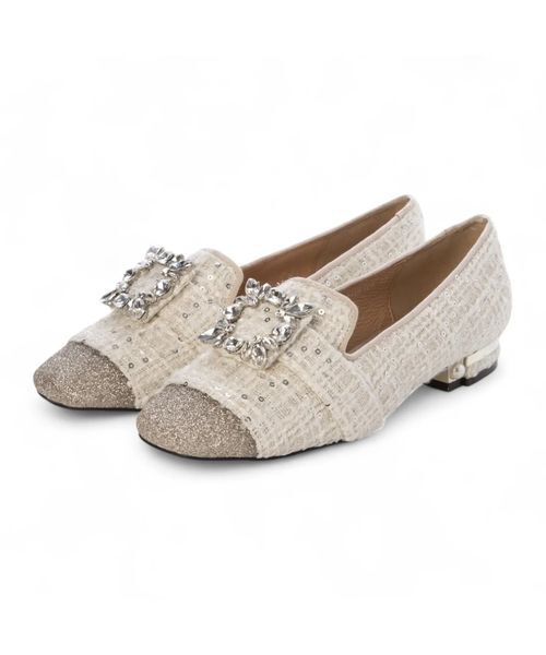 MODE ET JACOMO / モードエジャコモ フラットシューズ | ビジューバックル付きオペラシューズ | 詳細1