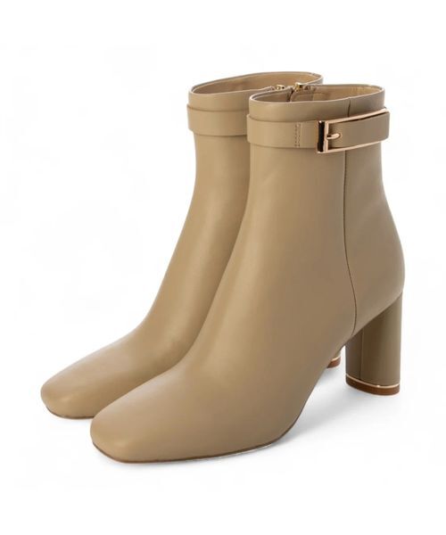 MODE ET JACOMO / モードエジャコモ ブーツ（ショート丈） | サイドベルトスクエアトゥショートブーツ（ライトイエロー）