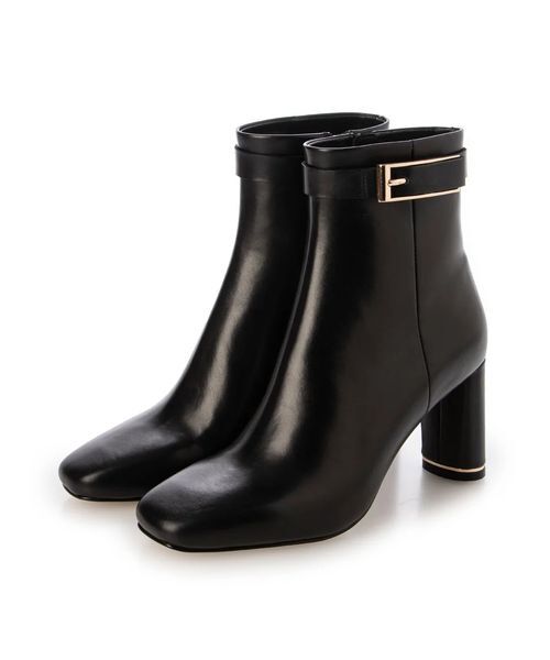 MODE ET JACOMO / モードエジャコモ ブーツ（ショート丈） | サイドベルトスクエアトゥショートブーツ（ブラック）