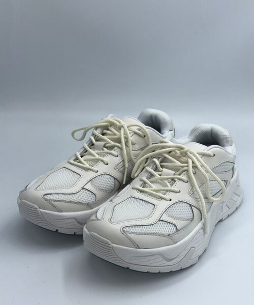 kaoriページ 本革】【4E】撥水コンビスニーカー 6121 （アイボリー/グレー