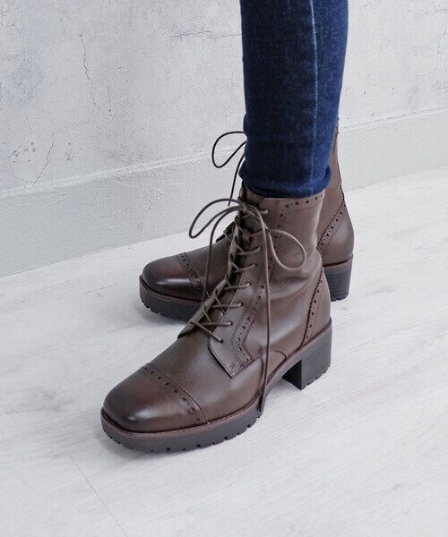 MODE KAORI / モードカオリ ブーツ（ショート丈） | 【本革】 【撥水 防滑 断熱】トラックソールレースアップブーツ 21459  | 詳細13