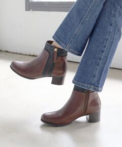 MODE KAORI / モードカオリ ブーツ（ショート丈） | 【本革】 【防滑 断熱】サイドファスナーコンビブーツ 21492 