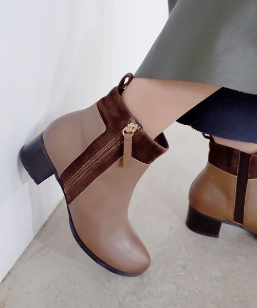 MODE KAORI / モードカオリ ブーツ（ショート丈） | 【本革】 【防滑 断熱】サイドファスナーコンビブーツ 21492  | 詳細6
