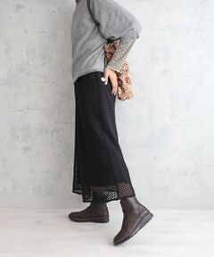 MODE KAORI / モードカオリ ブーツ（ショート丈） | 【本革】【4E】撥水ゴムレースアップブーツ 6128 