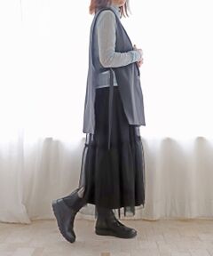 MODE KAORI / モードカオリ ブーツ（ショート丈） | 【本革】【4E】撥水ゴムレースアップブーツ 6128 