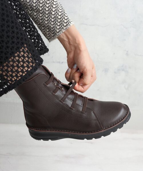 MODE KAORI / モードカオリ ブーツ(ショート丈) | 【本革】【4E】撥水ゴムレースアップブーツ 6128 | 詳細13
