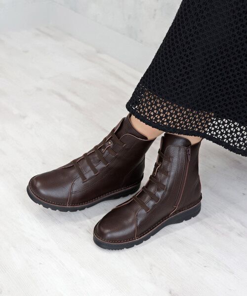 MODE KAORI / モードカオリ ブーツ(ショート丈) | 【本革】【4E】撥水ゴムレースアップブーツ 6128 | 詳細14