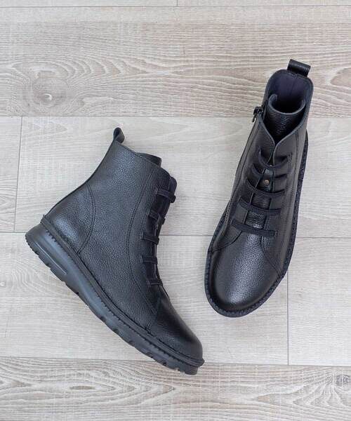 MODE KAORI / モードカオリ ブーツ(ショート丈) | 【本革】【4E】撥水ゴムレースアップブーツ 6128 | 詳細19