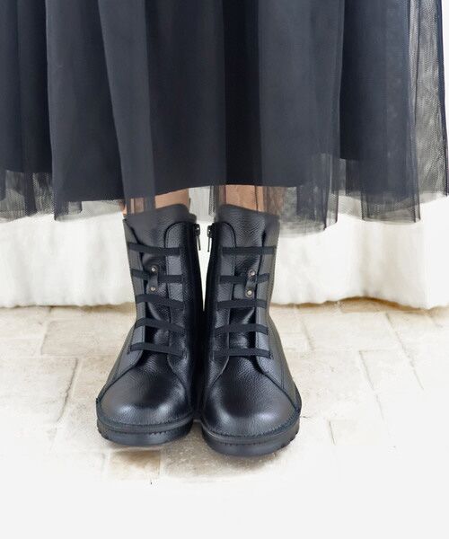 MODE KAORI / モードカオリ ブーツ(ショート丈) | 【本革】【4E】撥水ゴムレースアップブーツ 6128 | 詳細20