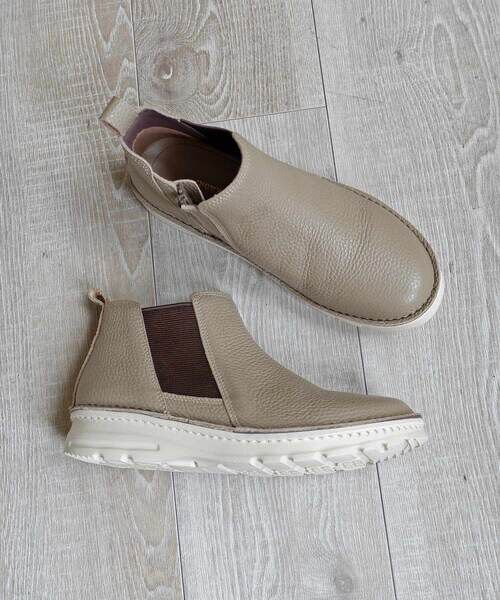 MODE KAORI/モードカオリ 【本革】【4E】撥水サイドゴアショートブーツ 6129 グレージュ 24cm MODE KAORI/モードカオリ 【本革】【4E】撥水サイドゴアショートブーツ 6129 グレージュ 24cm