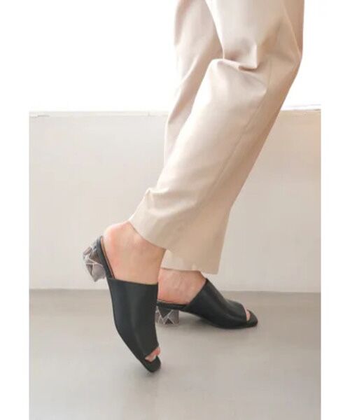 MODE KAORI / モードカオリ サンダル | ステンドグラスヒールカバードサンダル 21521(ブラック)