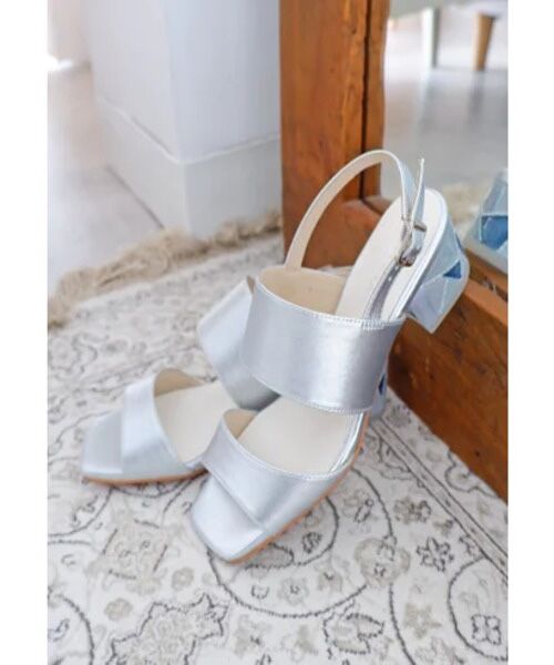 MODE KAORI / モードカオリ サンダル | ステンドグラスヒールサンダル 21523(シルバー)