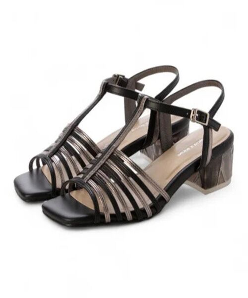 MODE KAORI / モードカオリ サンダル | ステンドグラスヒールTストラップサンダル 21524 | 詳細1