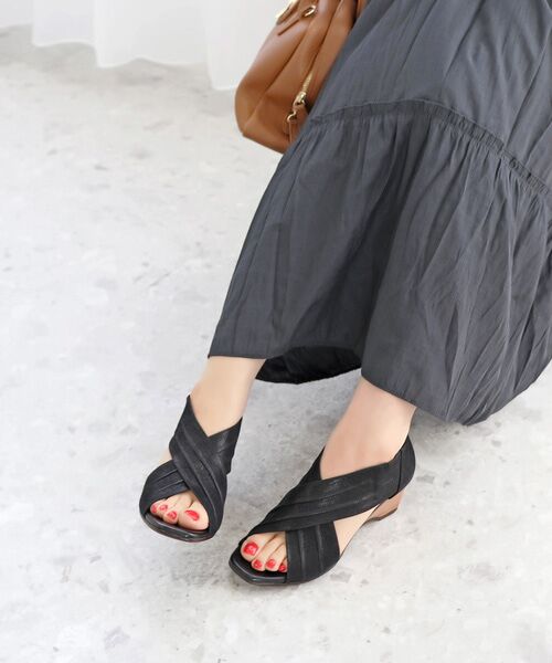 MODE KAORI / モードカオリ サンダル | 【本革】 サンダル 35632（ブラックメタリック）