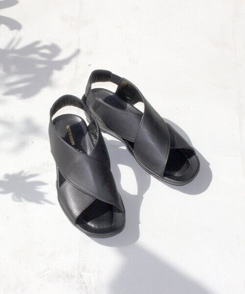 MODE KAORI / モードカオリ サンダル | 【本革】 フラットサンダル 35707（ブラック）