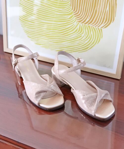 MODE KAORI / モードカオリ サンダル | 【本革】 ソフトリボンサンダル 35743（ベージュメタリック）