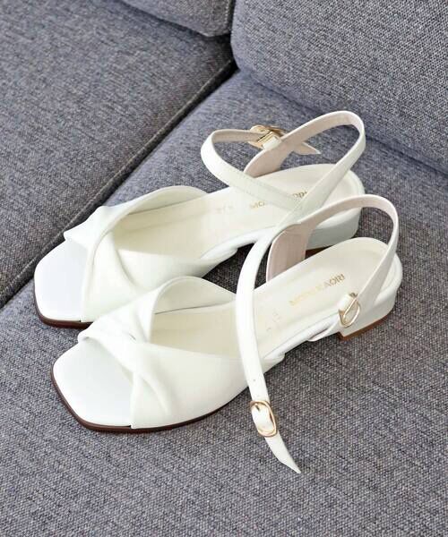 MODE KAORI / モードカオリ サンダル | 【本革】 ソフトリボンサンダル 35743（ホワイト）