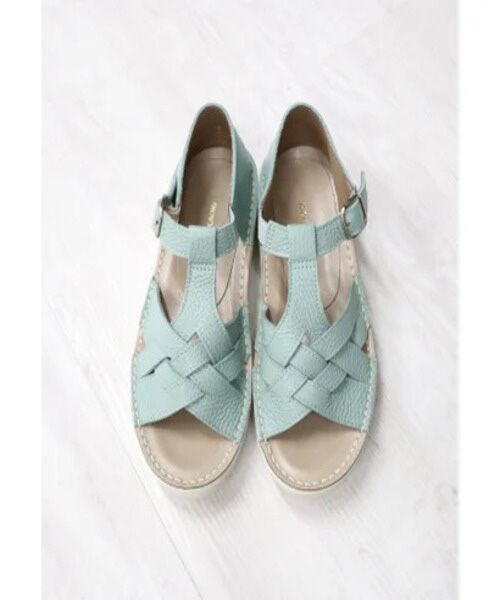 MODE KAORI / モードカオリ サンダル | 【本革】 撥水Tストラップサンダル 6135（ライトブルー）