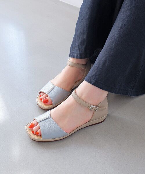 MODE KAORI / モードカオリ サンダル | 【本革】 プラットサンダル 6724（シルバーメタリック/C）