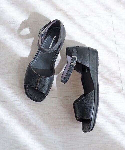 MODE KAORI / モードカオリ サンダル | 【本革】 プラットサンダル 6724（ブラック）