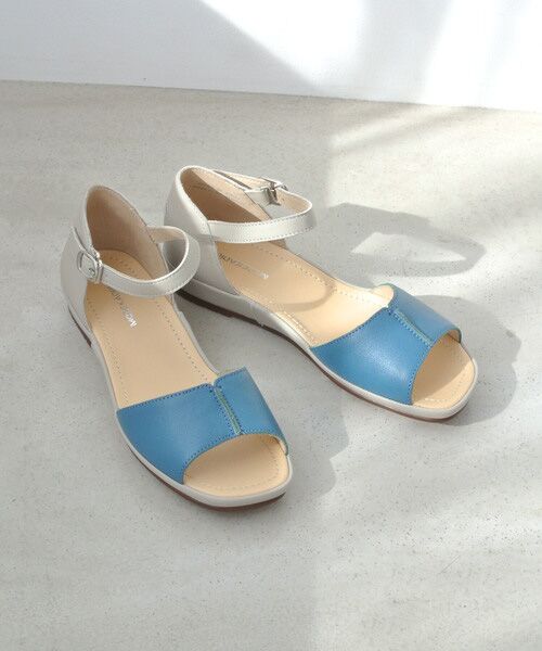 MODE KAORI / モードカオリ サンダル | 【本革】 プラットサンダル 6724（ブルーグリーン/C）