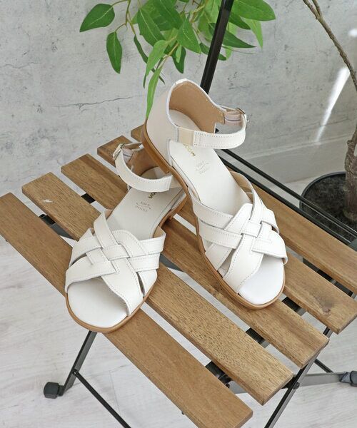 MODE KAORI / モードカオリ サンダル | 【本革】 メッシュセパレートサンダル 7127(アイボリー)