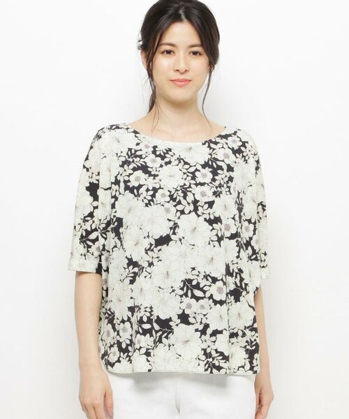 セール ボタニカル柄ラウンドネック五分袖ブラウス シャツ ブラウス Modify モディファイ ファッション通販 タカシマヤファッションスクエア
