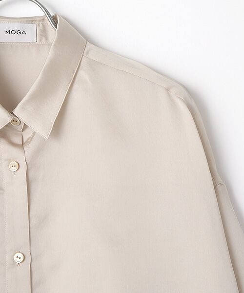 MOGA / モガ シャツ・ブラウス | シアーサテンブルゾンシャツ | 詳細3