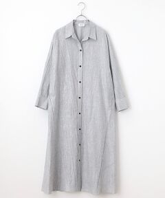 セール】 ベネシャンストレッチシャツワンピース （ロング