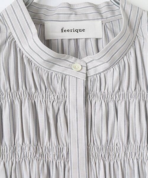 MOGA / モガ シャツ・ブラウス | feerique タイプライターストライプシャーリングブラウス | 詳細1