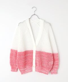 MOGA / モガ カーディガン・ボレロ | テープヤーン×スラリット糸バイカラーカーディガン