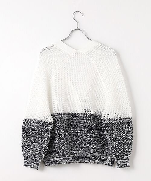 MOGA / モガ カーディガン・ボレロ | テープヤーン×スラリット糸バイカラーカーディガン | 詳細1