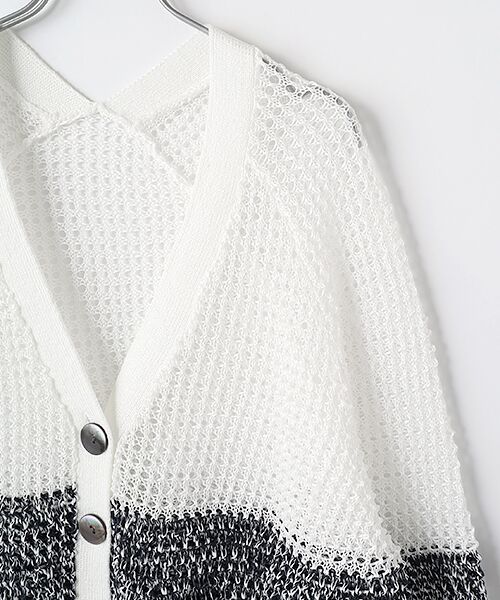 MOGA / モガ カーディガン・ボレロ | テープヤーン×スラリット糸バイカラーカーディガン | 詳細2