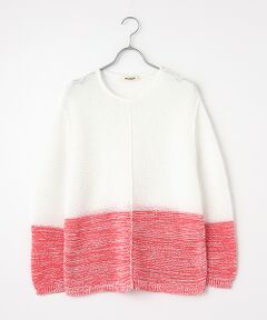 MOGA / モガ ニット・セーター | テープヤーン×スラリット糸バイカラープルオーバー
