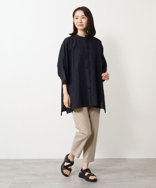 MOGA / モガ シャツ・ブラウス | リネンワッシャーバンドカラーシャツ | 詳細4