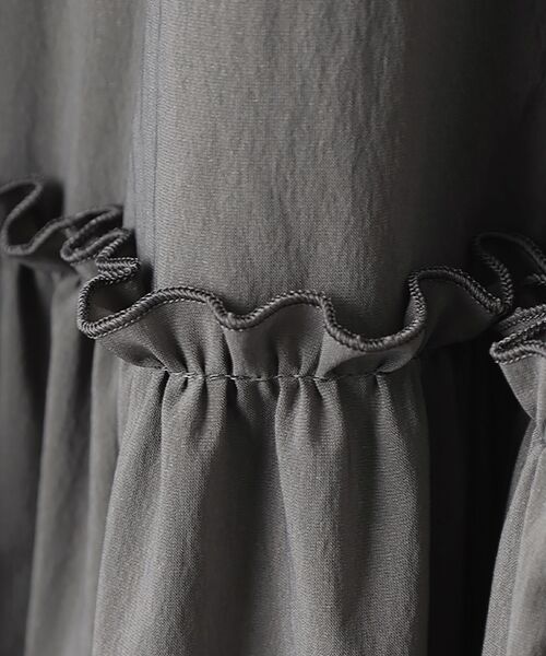 MOGA / モガ ロング・マキシ丈ワンピース | ナイロンタフタストレッチタックギャザーワンピース | 詳細5