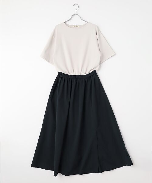 MOGA / モガ ロング・マキシ丈ワンピース | 雑誌eclat ×スタイリスト池田奈加子コラボ マイクロタスランコンビワンピース | 詳細10