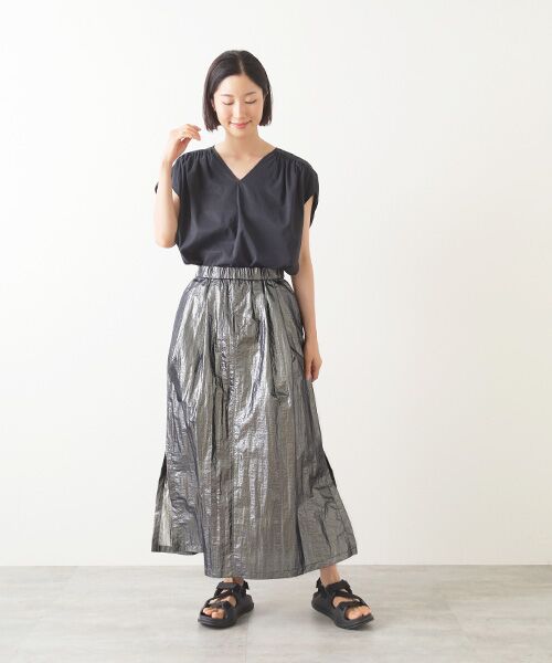 MOGA / モガ ロング・マキシ丈スカート | ナイロンフォイルスカート | 詳細8