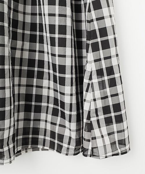 MOGA / モガ ロング・マキシ丈ワンピース | feerique ニット×シアーチェックドッキングワンピース | 詳細4